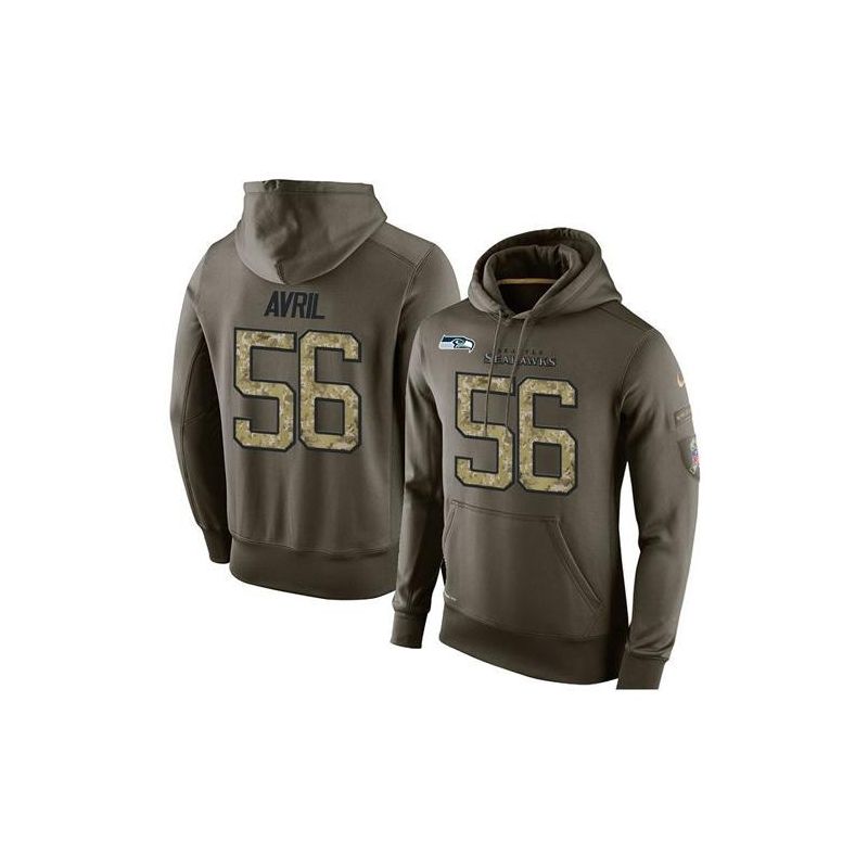 Cheap Cliff Avril Seahawks Hoodie From China Olive Salute To Service #56