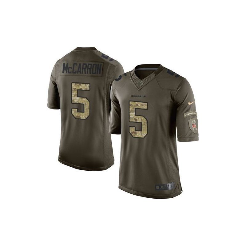 Cheap AJ McCarron Bengals Jersey From China Olive Salute To Service #5