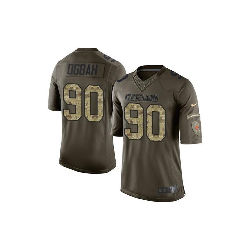 Cheap Emmanuel Ogbah Browns Jersey From China Olive Salute To Service #90