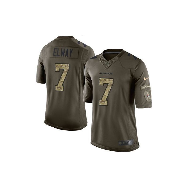 Cheap John Elway Broncos Jersey From China Olive Salute To Service #7
