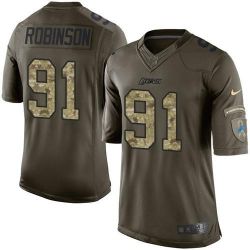 Cheap AShawn Robinson Lions Jersey From China Olive Salute To Service #91