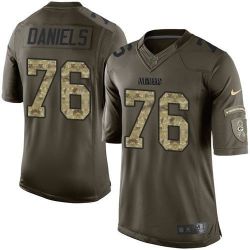 Cheap Mike Daniels Packers Jersey From China Olive Salute To Service #76