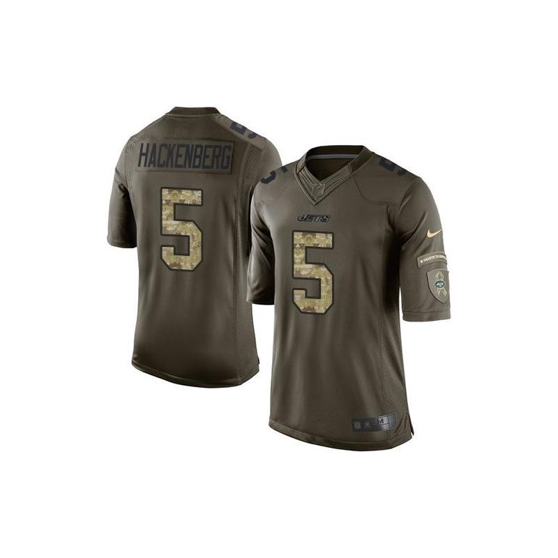 Cheap Christian Hackenberg Jets Jersey From China Olive Salute To Service #5