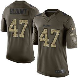Cheap Mel Blount Steelers Jersey From China Olive Salute To Service #47