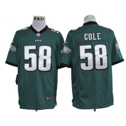 Cheap Trent Cole Eagles Jersey #58 Green From China Game