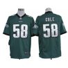 Cheap Trent Cole Eagles Jersey #58 Green From China Game