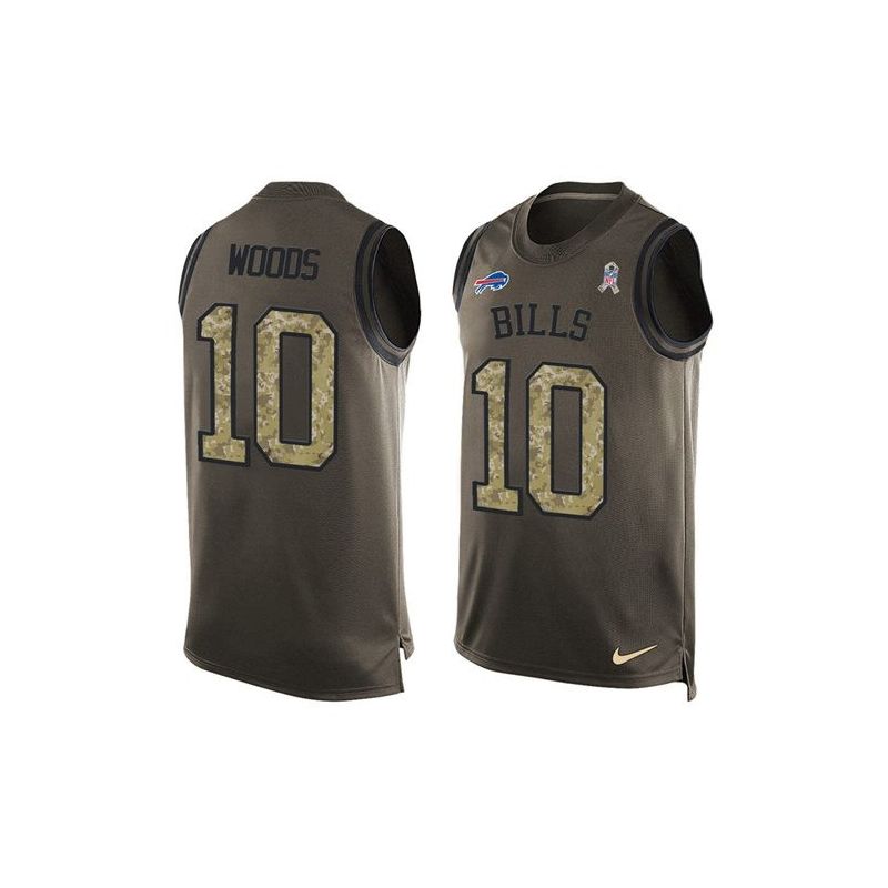 Cheap Robert Woods Bills Tank Top From China Salute TO Service Olive #10