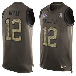 Cheap Jim Kelly Bills Tank Top From China Salute TO Service Olive #12