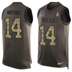 Cheap Sammy Watkins Bills Tank Top From China Salute TO Service Olive #14