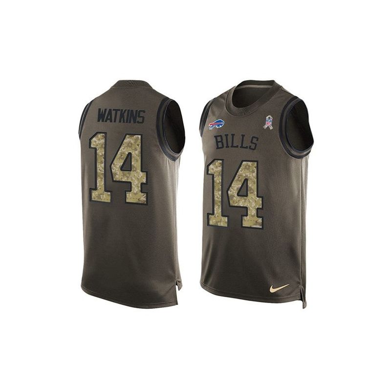 Cheap Sammy Watkins Bills Tank Top From China Salute TO Service Olive #14