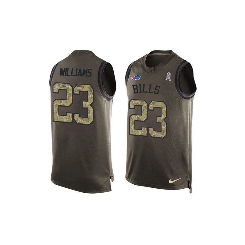 Cheap Aaron Williams Bills Tank Top From China Salute TO Service Olive #23