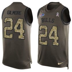 Cheap Stephon Gilmore Bills Tank Top From China Salute TO Service Olive #24