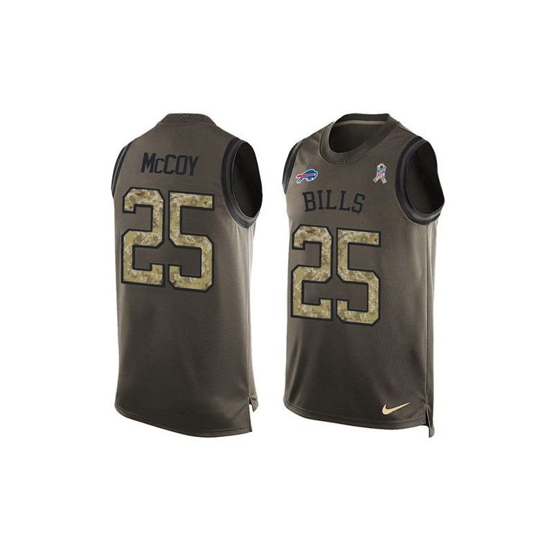 Cheap LeSean McCoy Bills Tank Top From China Salute TO Service Olive #25