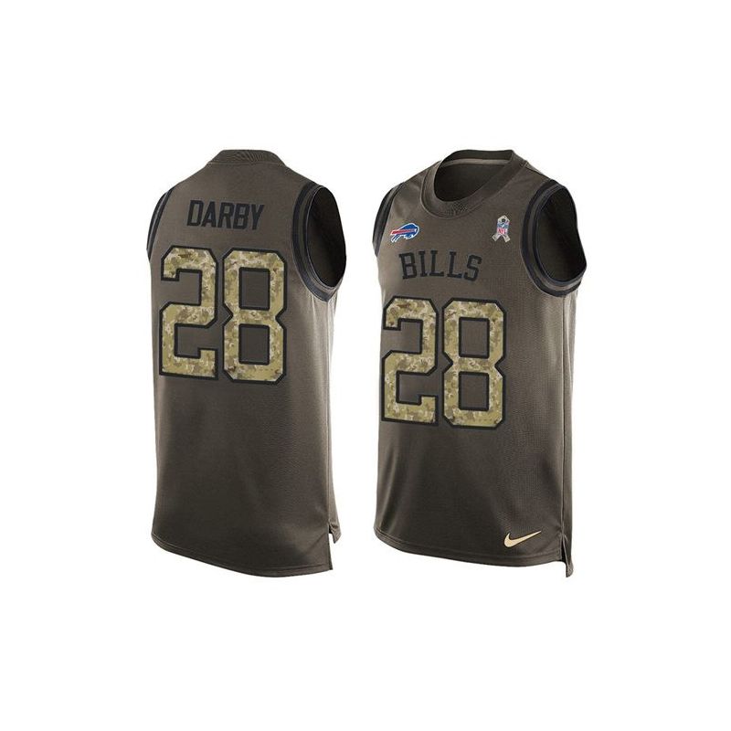 Cheap Ronald Darby Bills Tank Top From China Salute TO Service Olive #28