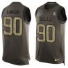 Cheap Shaq Lawson Bills Tank Top From China Salute TO Service Olive #90