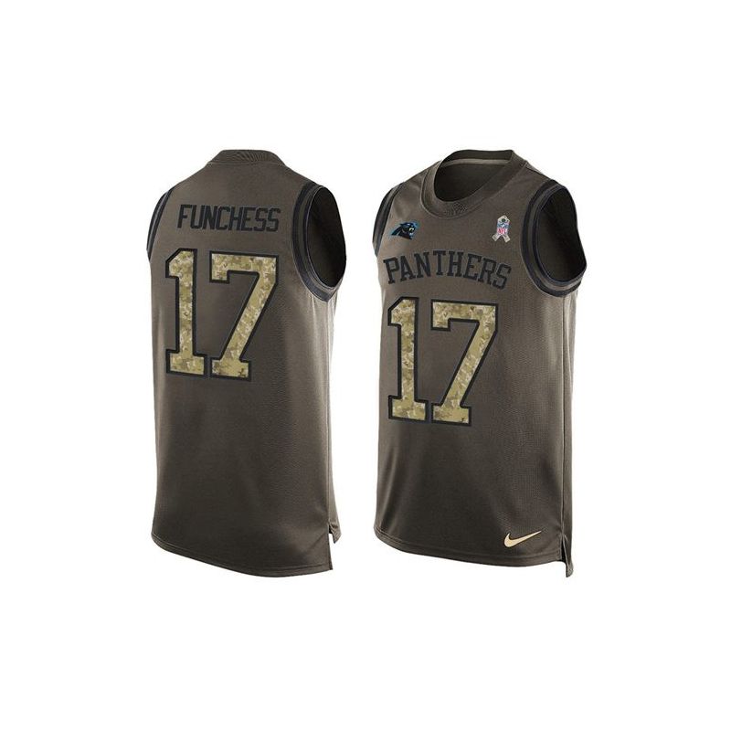Cheap Devin Funchess Panthers Tank Top From China Salute TO Service Olive #17