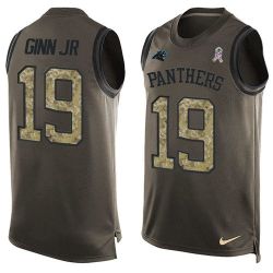 Cheap Ted Ginn Jr Panthers Tank Top From China Salute TO Service Olive #19