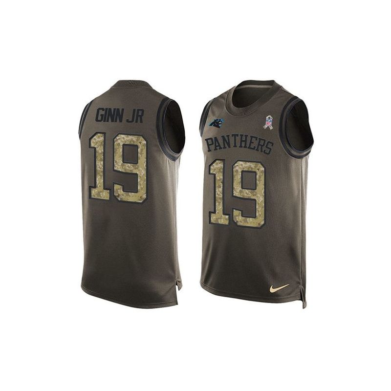 Cheap Ted Ginn Jr Panthers Tank Top From China Salute TO Service Olive #19