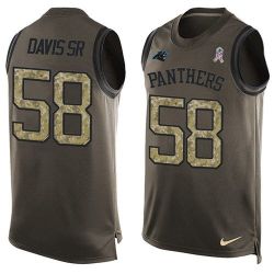 Cheap Thomas Davis Sr Panthers Tank Top From China Salute TO Service Olive #58