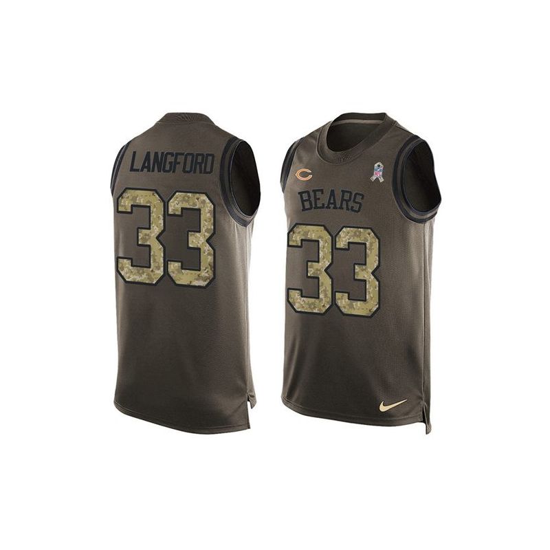 Cheap Jeremy Langford Bears Tank Top From China Salute TO Service Olive #33