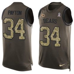 Cheap Walter Payton Bears Tank Top From China Salute TO Service Olive #34