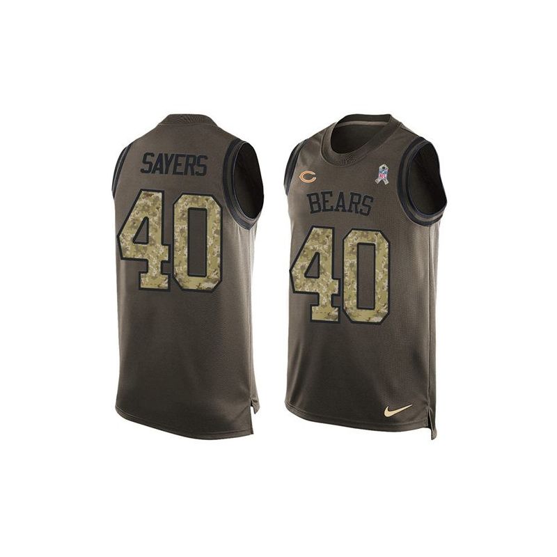 Cheap Gale Sayers Bears Tank Top From China Salute TO Service Olive #40
