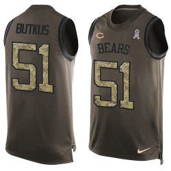 Cheap Dick Butkus Bears Tank Top From China Salute TO Service Olive #51