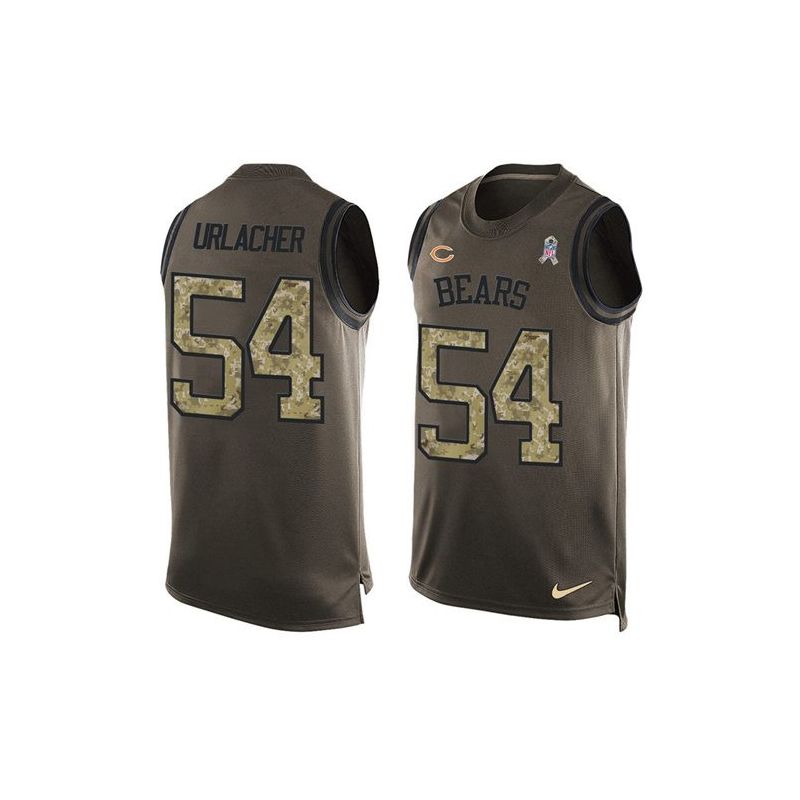 Cheap Brian Urlacher Bears Tank Top From China Salute TO Service Olive #54