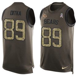 Cheap Mike Ditka Bears Tank Top From China Salute TO Service Olive #89