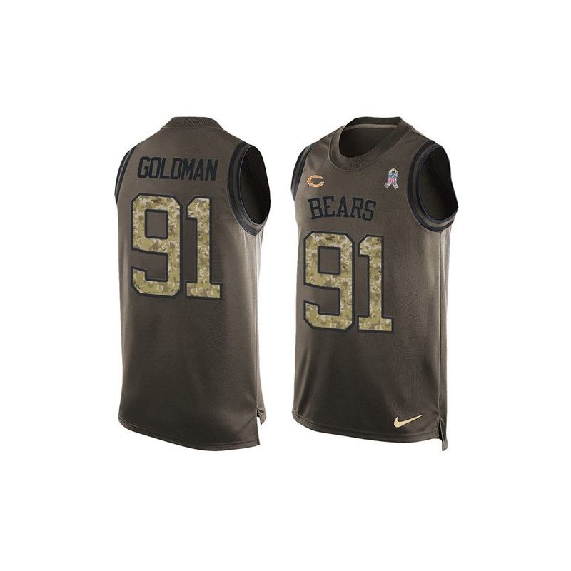 Cheap Eddie Goldman Bears Tank Top From China Salute TO Service Olive #91
