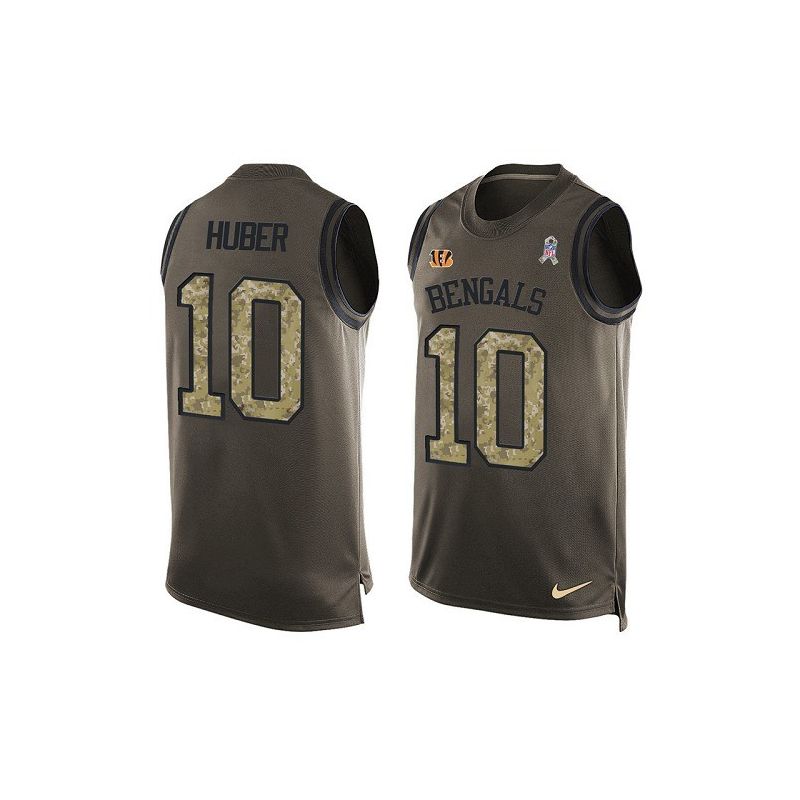Cheap Kevin Huber Bengals Tank Top From China Salute TO Service Olive #10