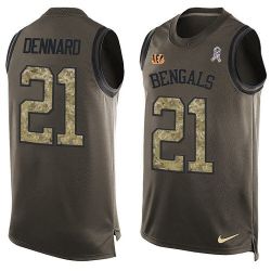 Cheap Darqueze Dennard Bengals Tank Top From China Salute TO Service Olive #21