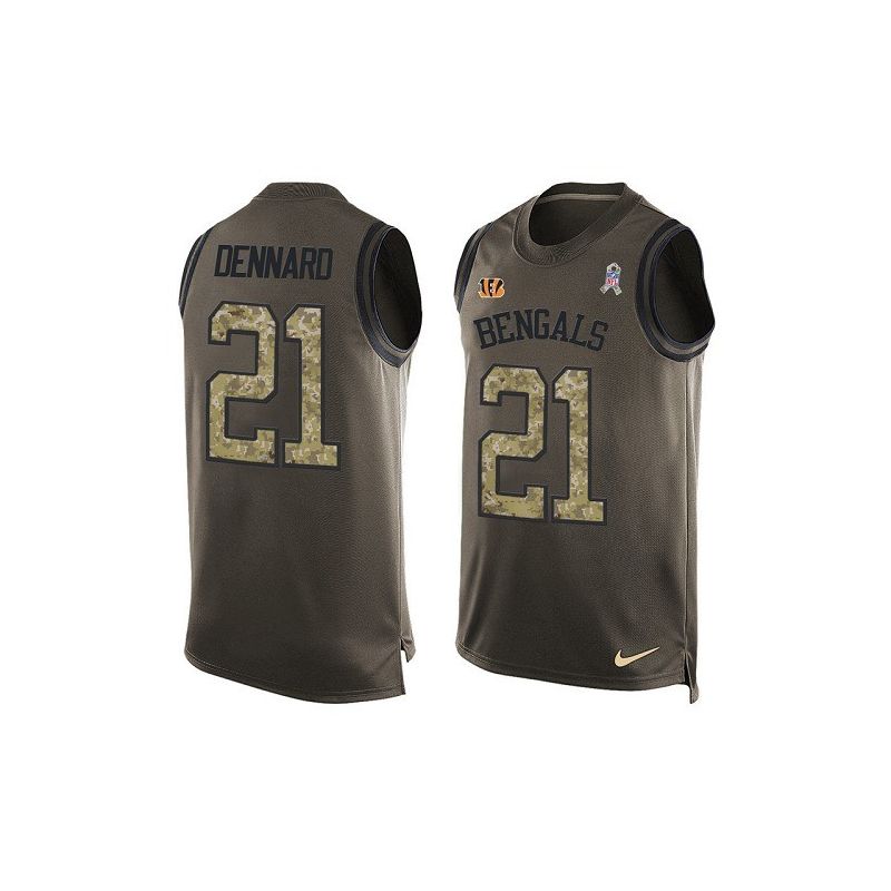 Cheap Darqueze Dennard Bengals Tank Top From China Salute TO Service Olive #21
