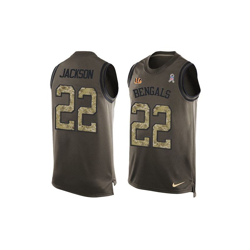 Cheap William Jackson Bengals Tank Top From China Salute TO Service Olive #22
