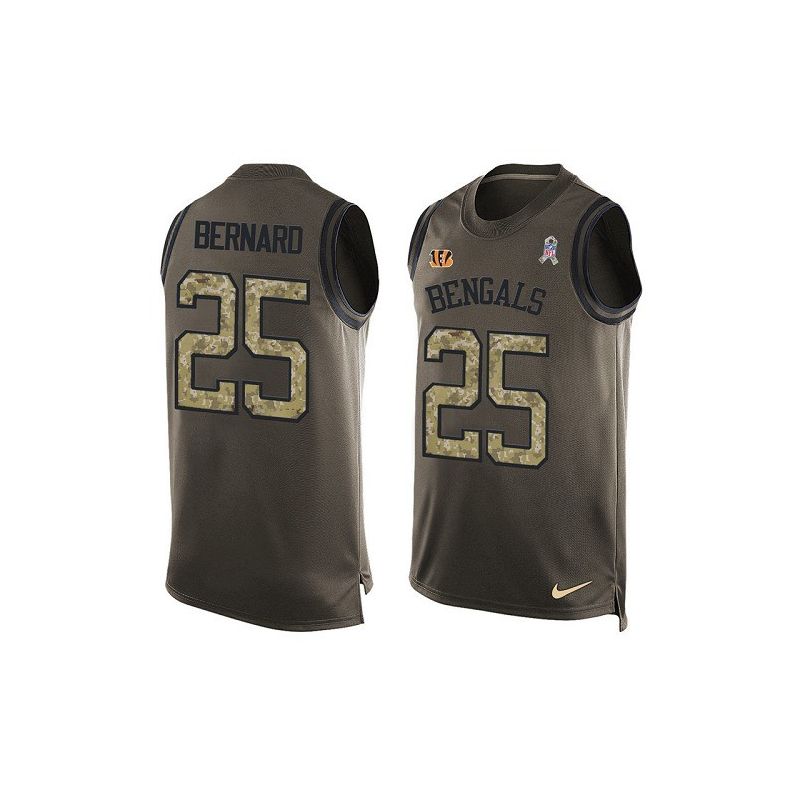 Cheap Giovani Bernard Bengals Tank Top From China Salute TO Service Olive #25