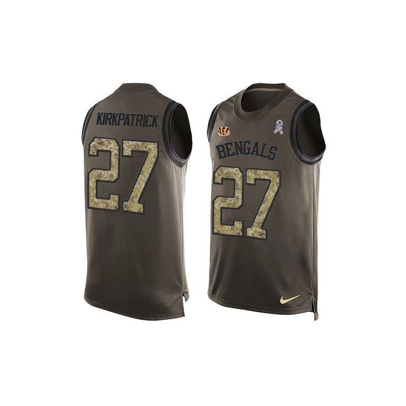 Cheap Dre Kirkpatrick Bengals Tank Top From China Salute TO Service Olive #27