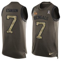 Cheap Boomer Esiason Bengals Tank Top From China Salute TO Service Olive #7