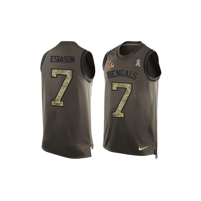 Cheap Boomer Esiason Bengals Tank Top From China Salute TO Service Olive #7