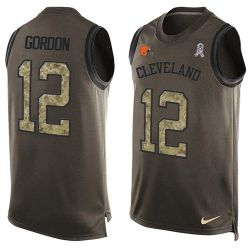 Cheap Josh Gordon Browns Tank Top From China Salute TO Service Olive #12