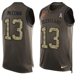 Cheap Josh McCown Browns Tank Top From China Salute TO Service Olive #13