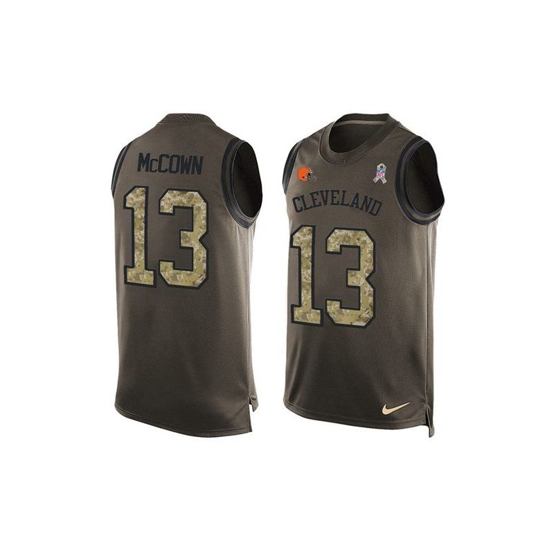 Cheap Josh McCown Browns Tank Top From China Salute TO Service Olive #13