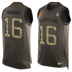 Cheap Andrew Hawkins Browns Tank Top From China Salute TO Service Olive #16
