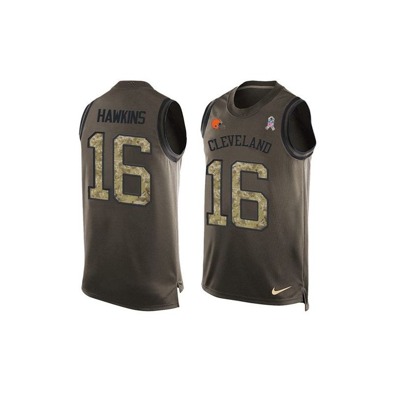 Cheap Andrew Hawkins Browns Tank Top From China Salute TO Service Olive #16