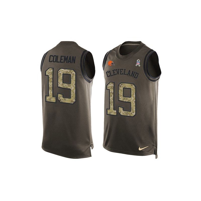 Cheap Corey Coleman Browns Tank Top From China Salute TO Service Olive #19