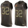Cheap Jim Brown Browns Tank Top From China Salute TO Service Olive #32