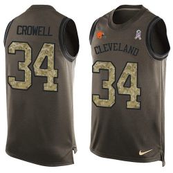 Cheap Isaiah Crowell Browns Tank Top From China Salute TO Service Olive #34
