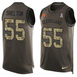 Cheap Danny Shelton Browns Tank Top From China Salute TO Service Olive #55