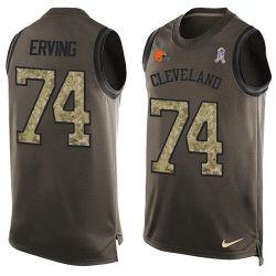 Cheap Cameron Erving Browns Tank Top From China Salute TO Service Olive #74
