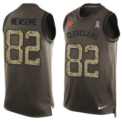 Cheap Ozzie Newsome Browns Tank Top From China Salute TO Service Olive #82