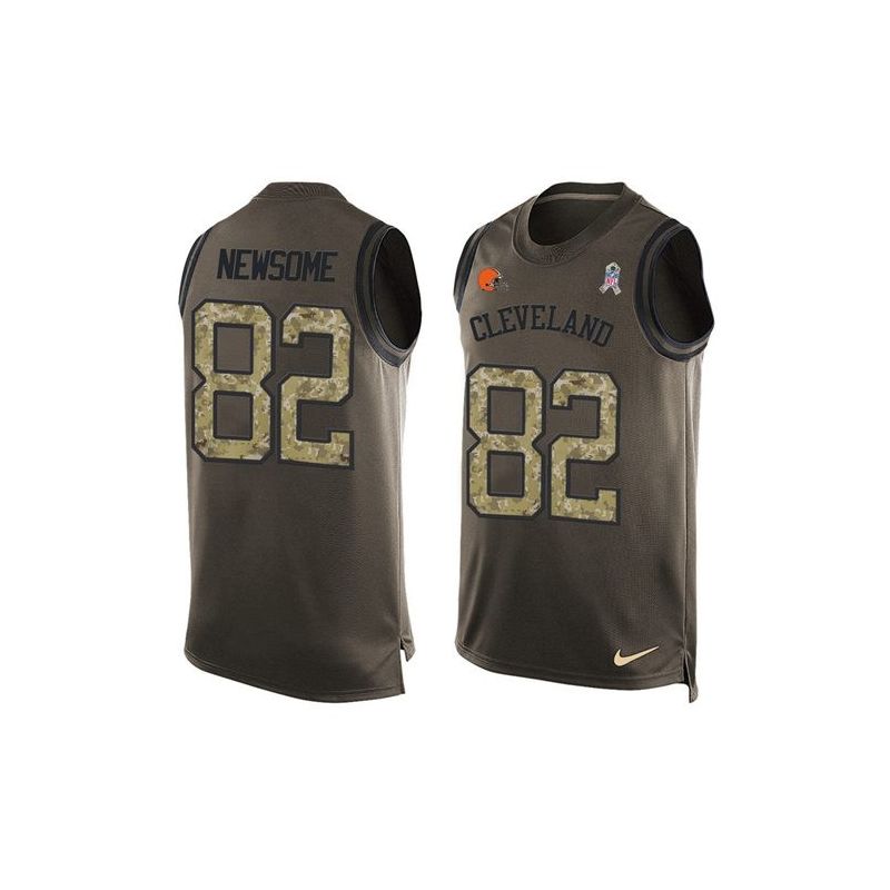 Cheap Ozzie Newsome Browns Tank Top From China Salute TO Service Olive #82